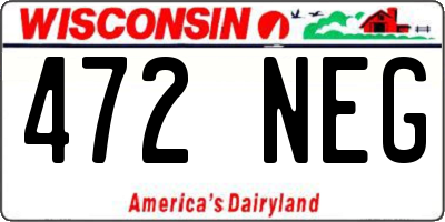 WI license plate 472NEG