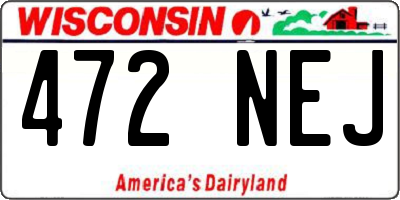 WI license plate 472NEJ