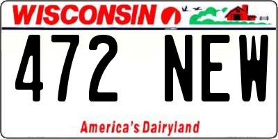 WI license plate 472NEW