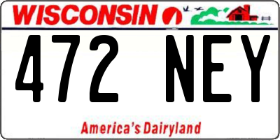 WI license plate 472NEY