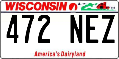 WI license plate 472NEZ