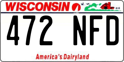 WI license plate 472NFD