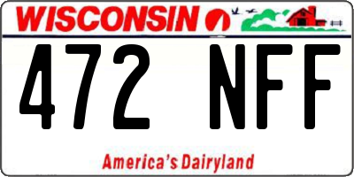 WI license plate 472NFF