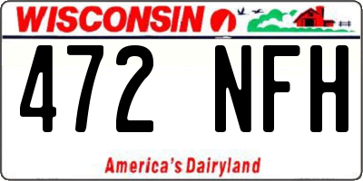 WI license plate 472NFH