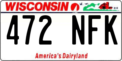 WI license plate 472NFK