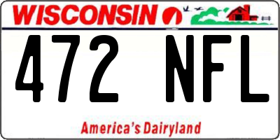 WI license plate 472NFL