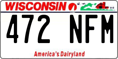 WI license plate 472NFM