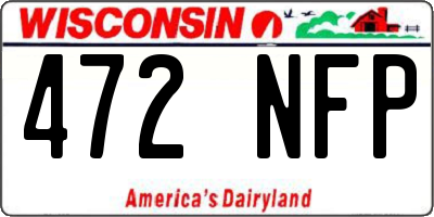 WI license plate 472NFP