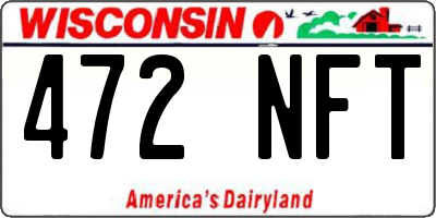WI license plate 472NFT