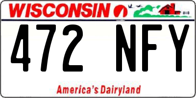 WI license plate 472NFY