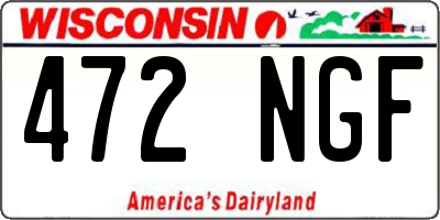 WI license plate 472NGF