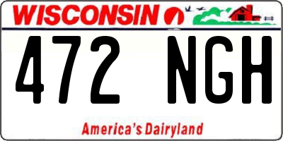 WI license plate 472NGH