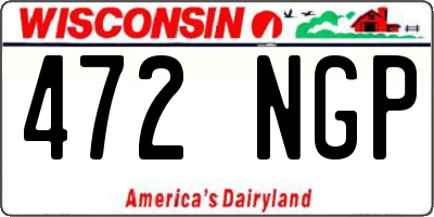WI license plate 472NGP