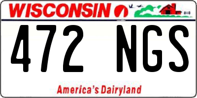 WI license plate 472NGS