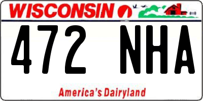 WI license plate 472NHA