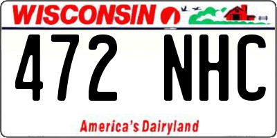 WI license plate 472NHC