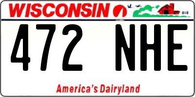 WI license plate 472NHE