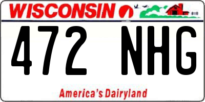 WI license plate 472NHG