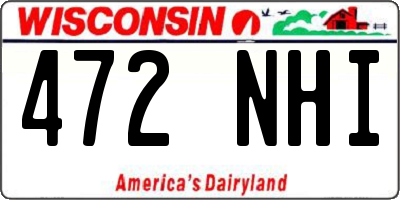 WI license plate 472NHI