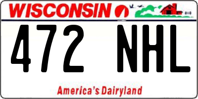 WI license plate 472NHL
