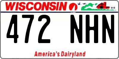 WI license plate 472NHN
