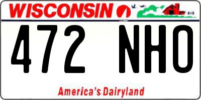 WI license plate 472NHO