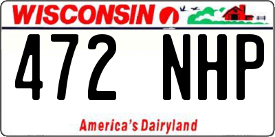 WI license plate 472NHP