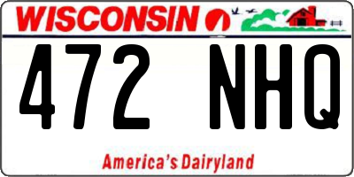 WI license plate 472NHQ