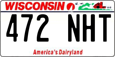 WI license plate 472NHT