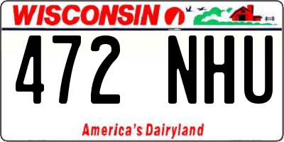 WI license plate 472NHU