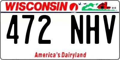WI license plate 472NHV