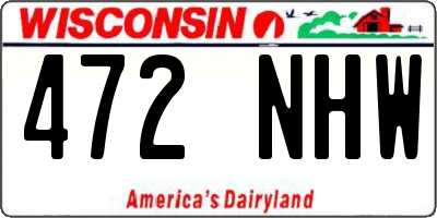 WI license plate 472NHW