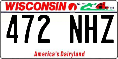 WI license plate 472NHZ