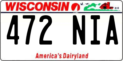 WI license plate 472NIA