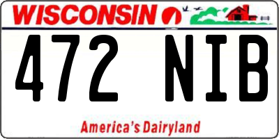 WI license plate 472NIB