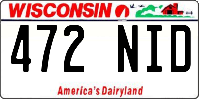 WI license plate 472NID