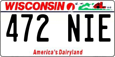 WI license plate 472NIE