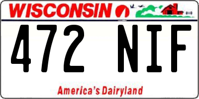 WI license plate 472NIF
