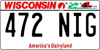 WI license plate 472NIG