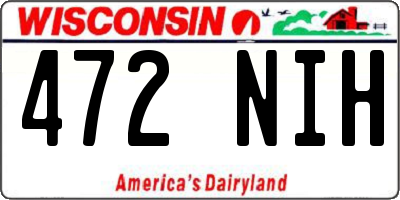 WI license plate 472NIH