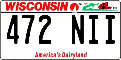 WI license plate 472NII