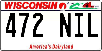 WI license plate 472NIL