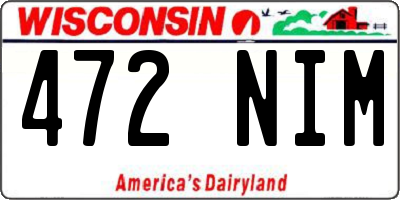 WI license plate 472NIM