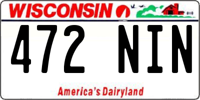 WI license plate 472NIN