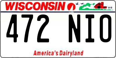 WI license plate 472NIO