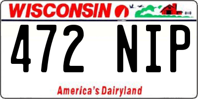 WI license plate 472NIP