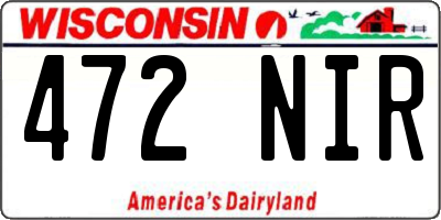 WI license plate 472NIR