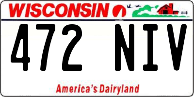 WI license plate 472NIV