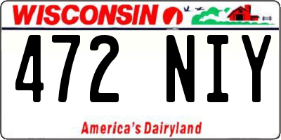 WI license plate 472NIY