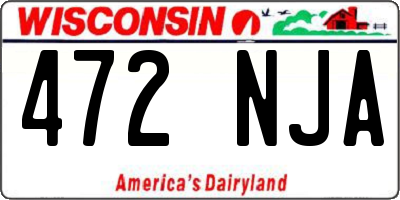WI license plate 472NJA